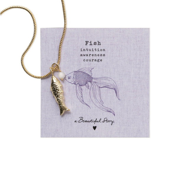 Wild Vis Maansteen Ketting