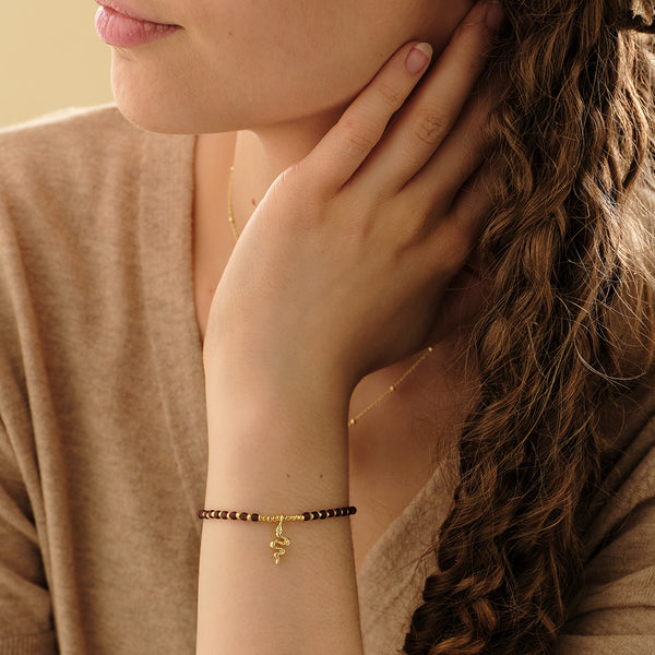 Untamed Slang Granaat Armband