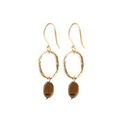 Graceful Tigerauge vergoldete Ohrringe