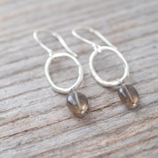 Graceful Rauchquarz versilberte Ohrringe