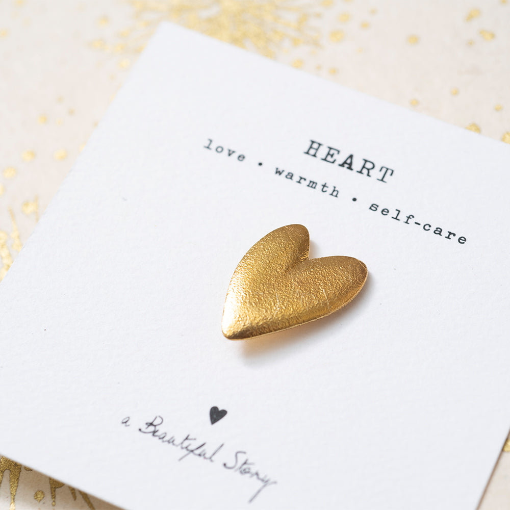 Brosche Herz vergoldet