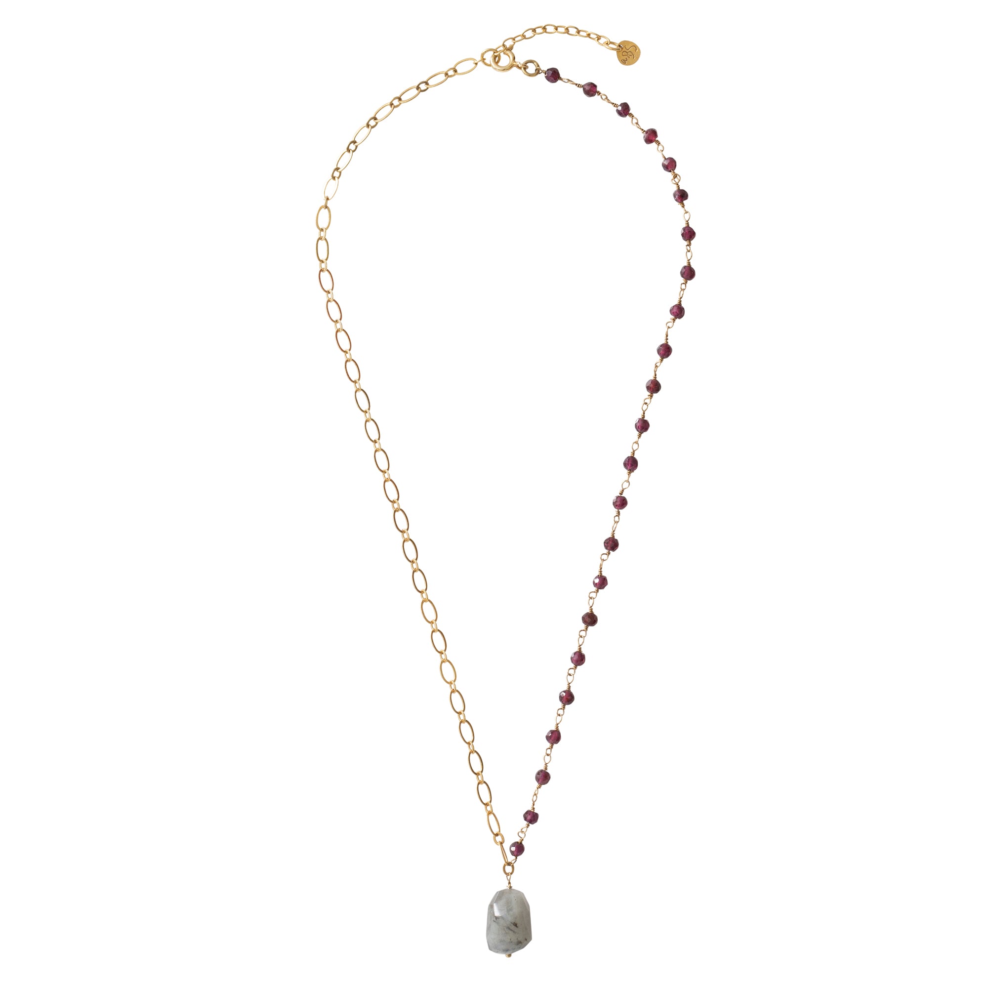 Celebration Granat Labradorit Halskette