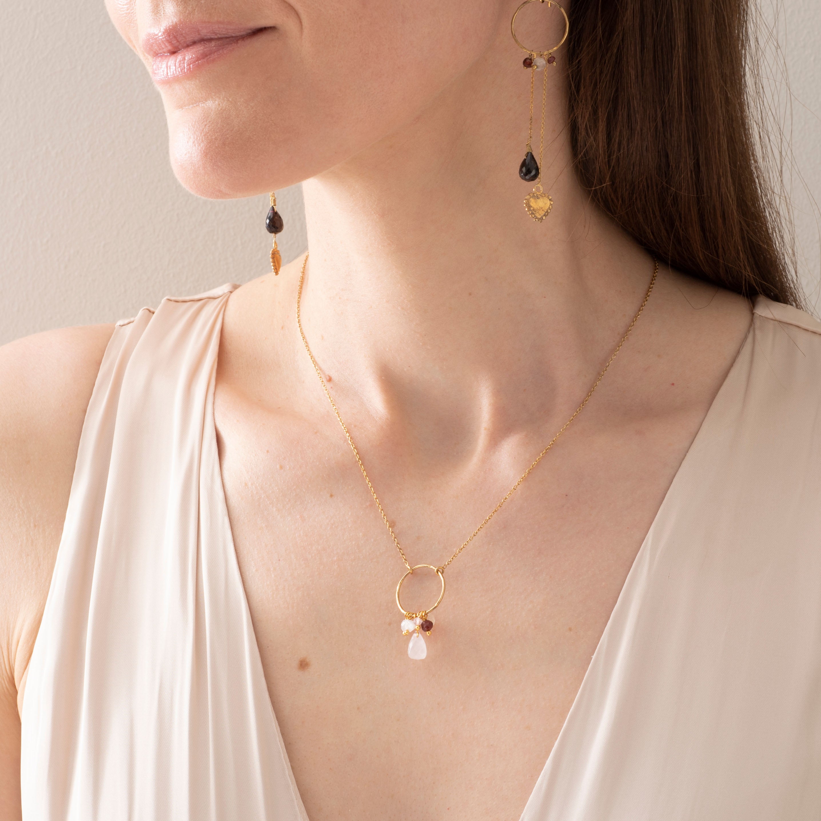 Sparkles Rozenkwarts mix Ketting