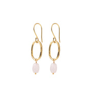 Graceful Rose Quartz Gold Plated Earrings
