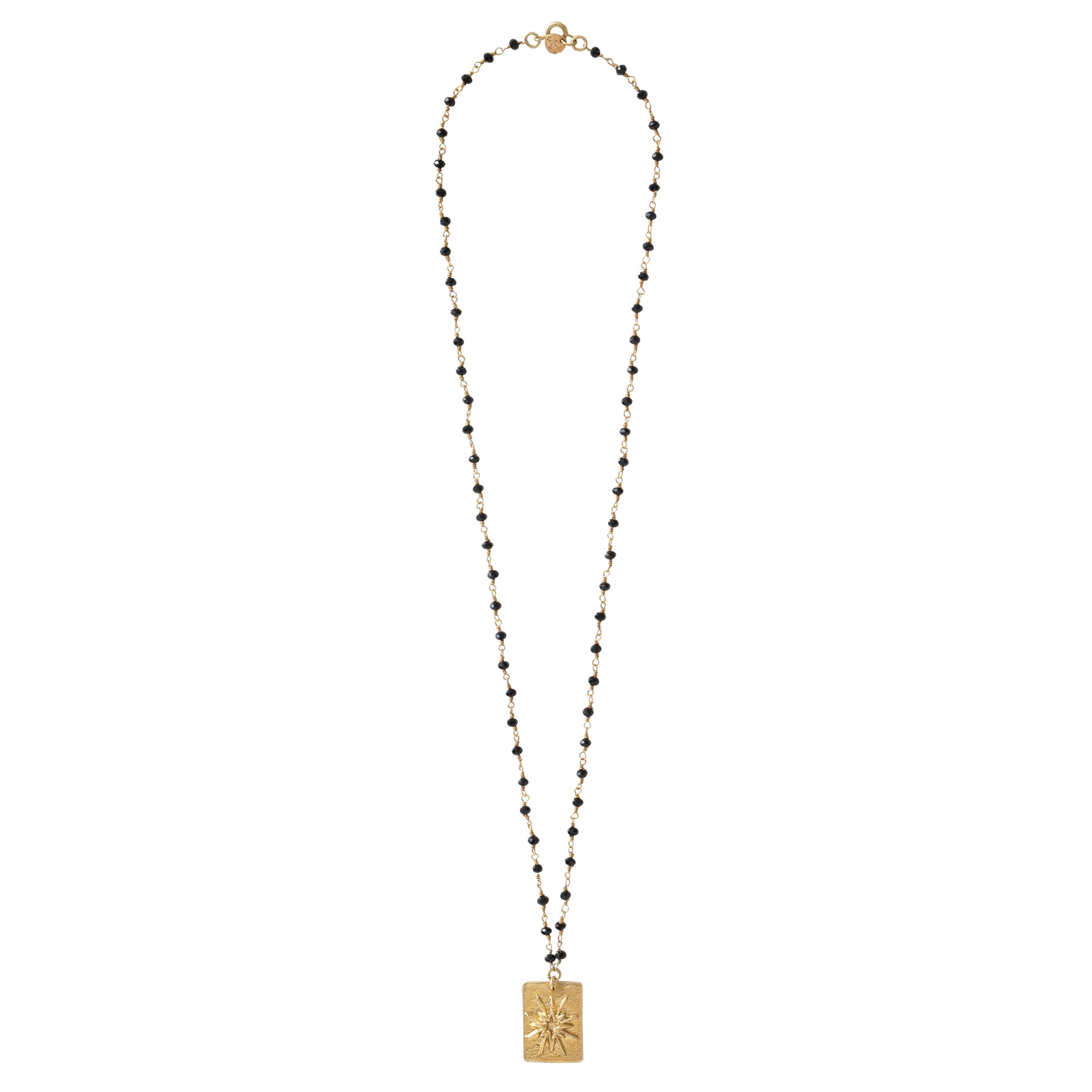 Radiate Schwarzer Onyx Gold Halskette