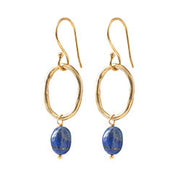 Graceful Lapis Lazuli Gold Plated Earrings