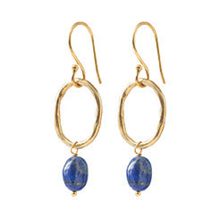 Graceful Lapis Lazuli Gold Plated Earrings