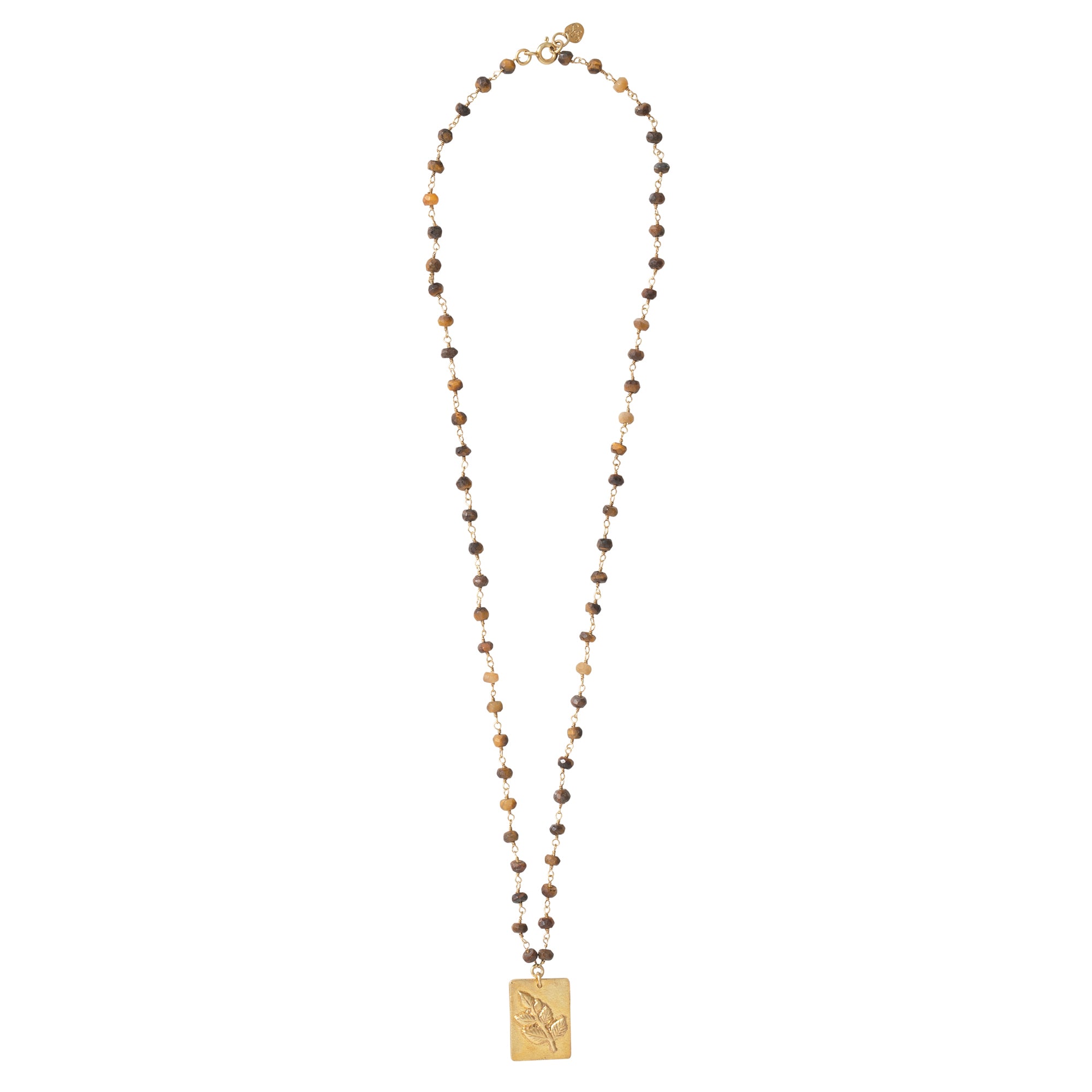 Radiate Tigerauge Gold Halskette