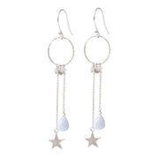 Festivity Blauer Achat Labradorit Silber Ohrringe