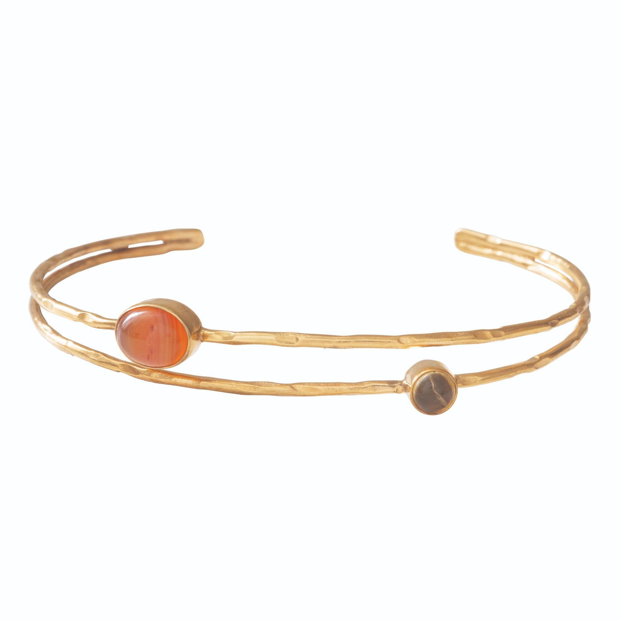 Birthday Carnelian Citrine Gold Bracelet