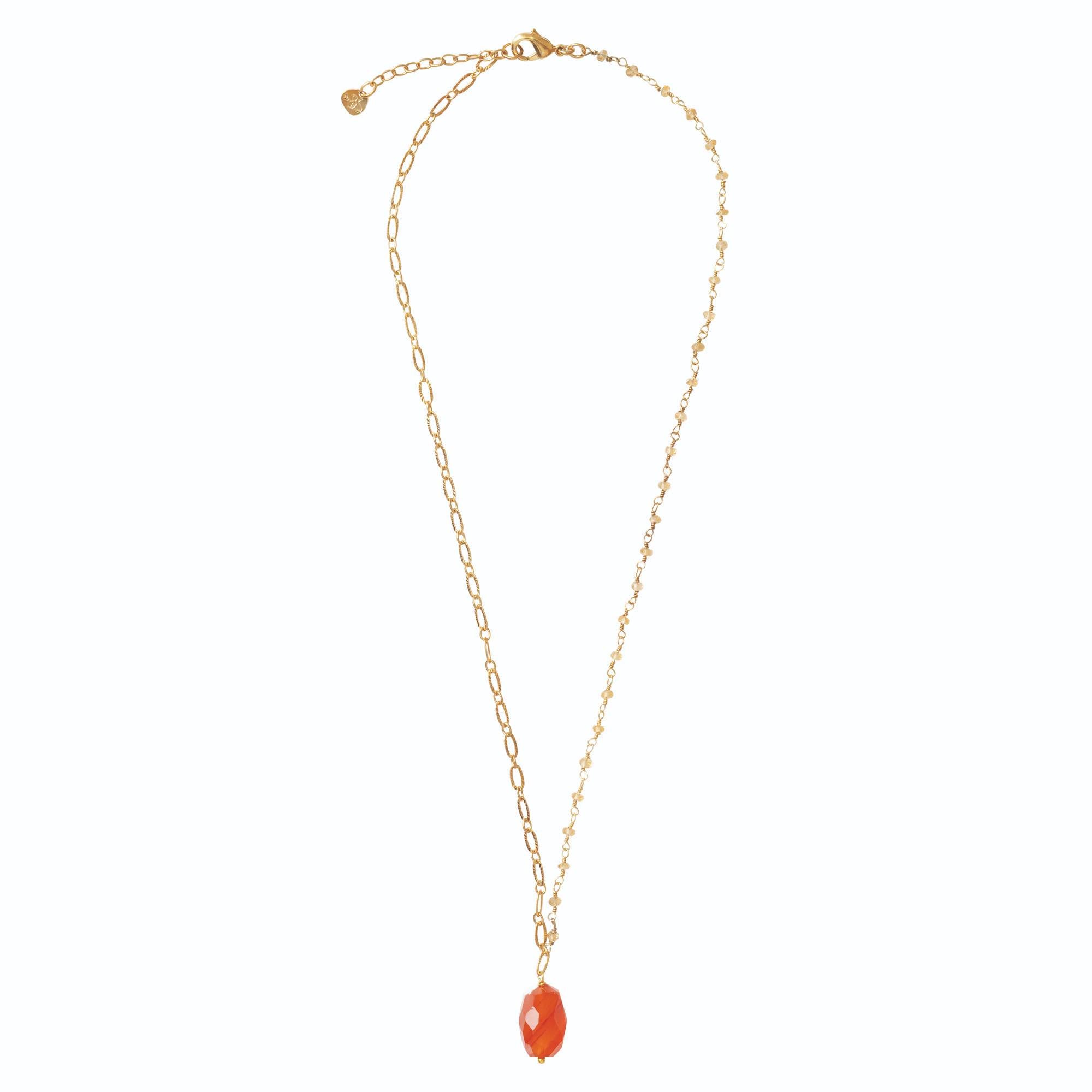Celebration Citrien Carneool Gouden Halsketting