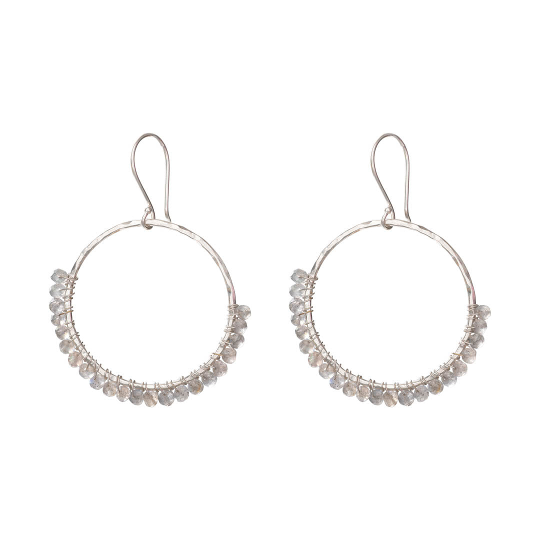 Kindness Labradorit versilberte Ohrringe