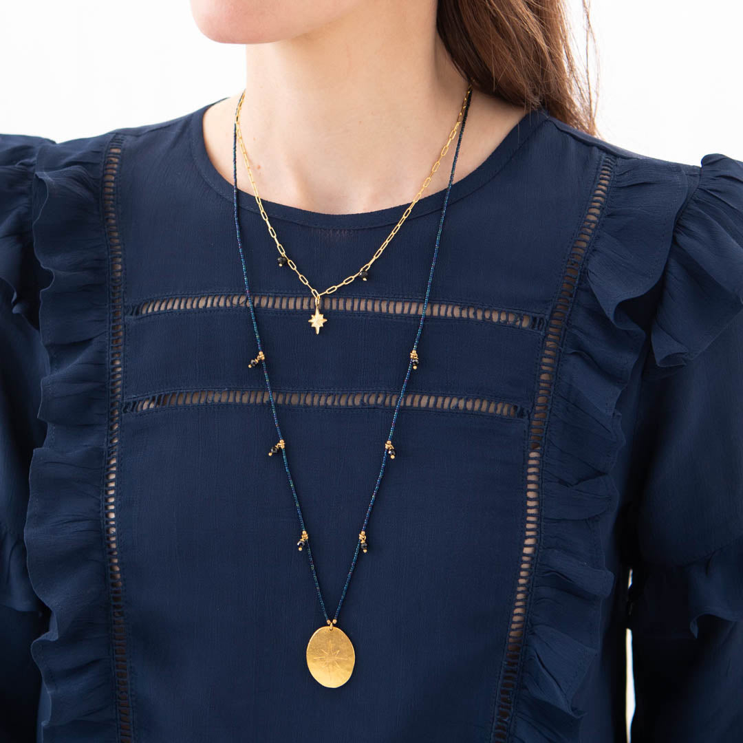 Goodness Zwarte Onyx Goud Ketting