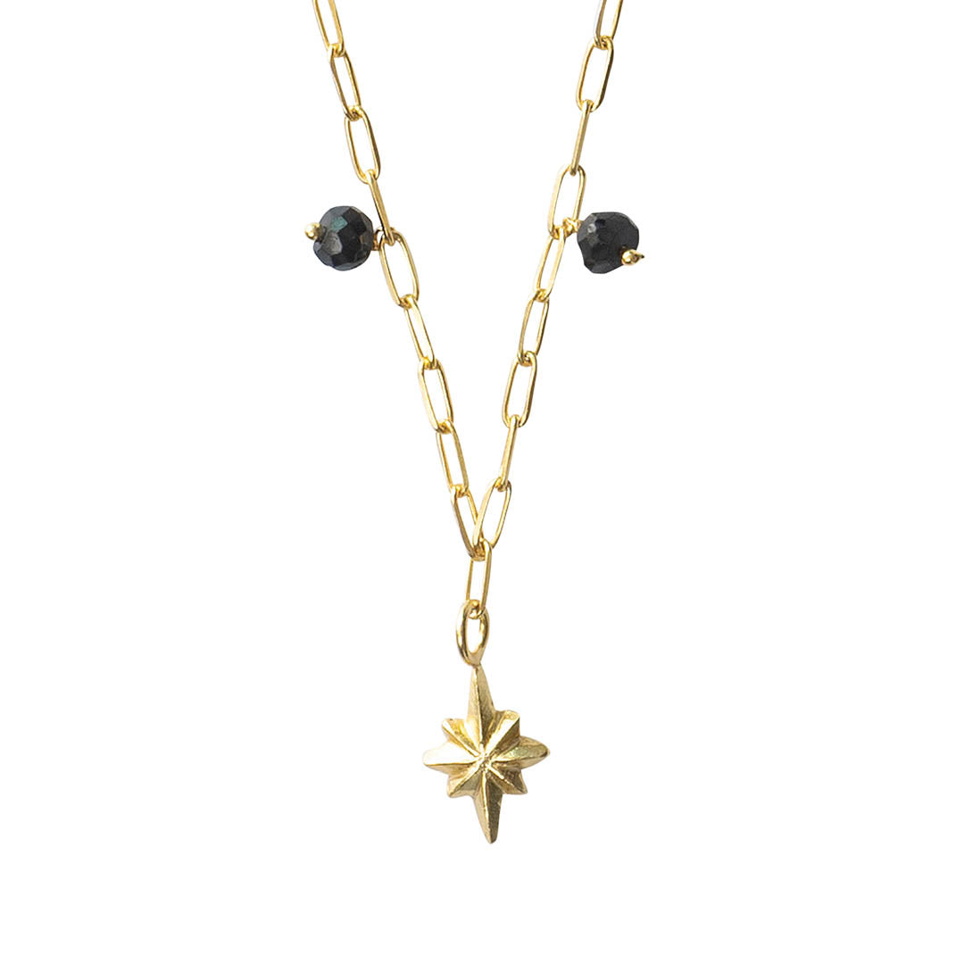 Goodness Zwarte Onyx Goud Ketting