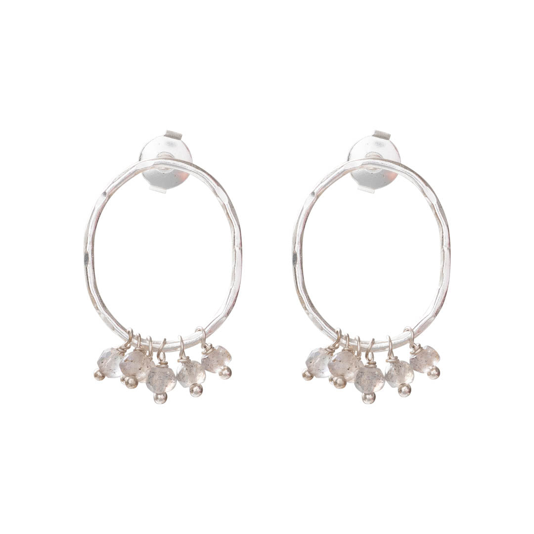 Serenity Labradoriet Verzilverde Oorbellen