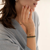 Careful Schwarzer Onyx Labradorit vergoldetes Armband