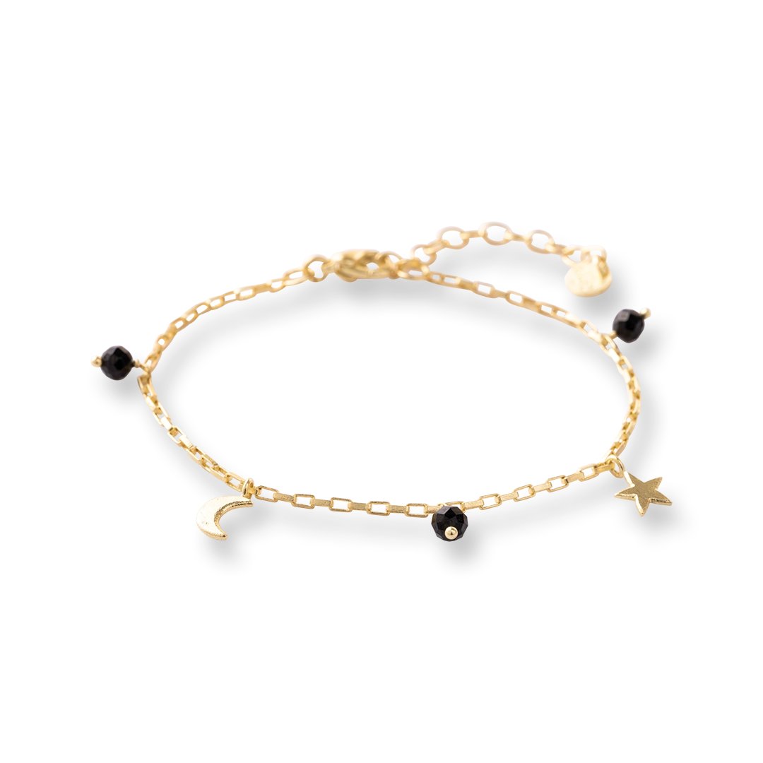 Charmed Zwarte Onyx Vergulde Armband