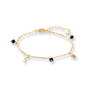 Charmed Zwarte Onyx Vergulde Armband
