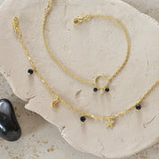 Charmed Zwarte Onyx Vergulde Armband