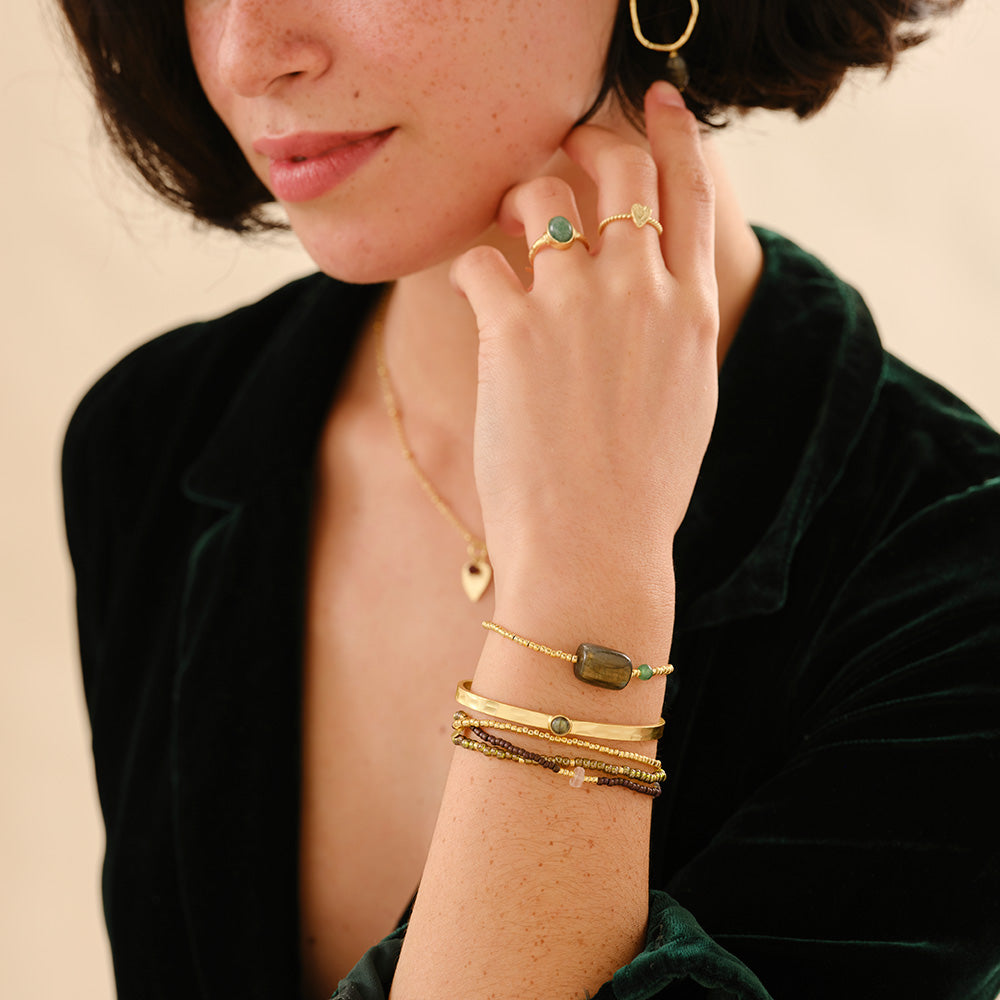 Sensitive Labradorite Bracelet Gold Plated