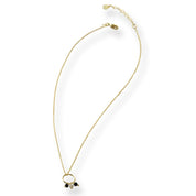 Sentiment Zwarte Onyx Labradoriet Vergulde Ketting