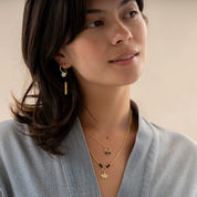 Sentiment Zwarte Onyx Labradoriet Vergulde Ketting