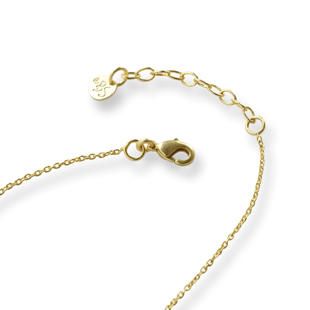 Sentiment Zwarte Onyx Labradoriet Vergulde Ketting