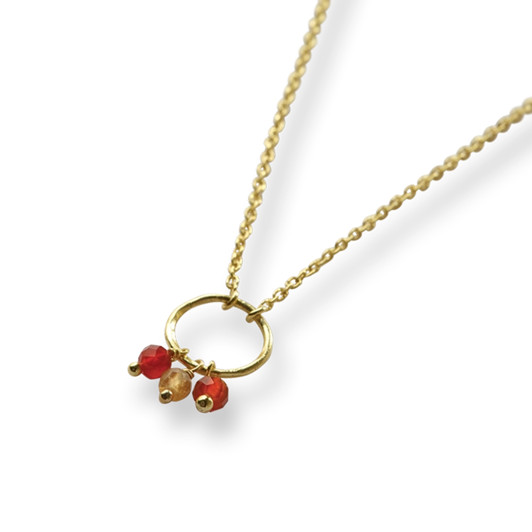 Sentiment Karneol Citrin vergoldete Halskette