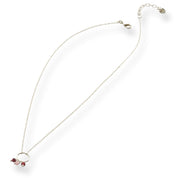 Sentiment Granaat Rozenkwarts Verzilverde Ketting