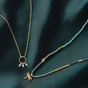 Sentiment Labradorit Mondstein vergoldete Halskette