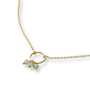 Sentiment Labradorit Mondstein vergoldete Halskette