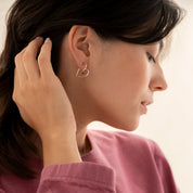 Cheery Granaat Verzilverde Oorbellen