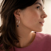 Attracted Granaat Verzilverde Oorbellen