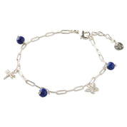 Imaginary Lapislazuli versilbertes Armband