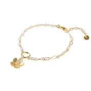Flowing Rose Quartz Bracelet Gold Plated