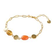 Aesthetic Citrine Carnelian Bracelet Gold Plated