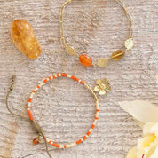 Aesthetic Citrine Carnelian Bracelet Gold Plated