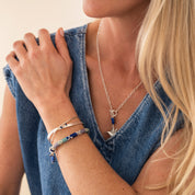 Tolerant Lapis Labradorite Verzilverde Armband