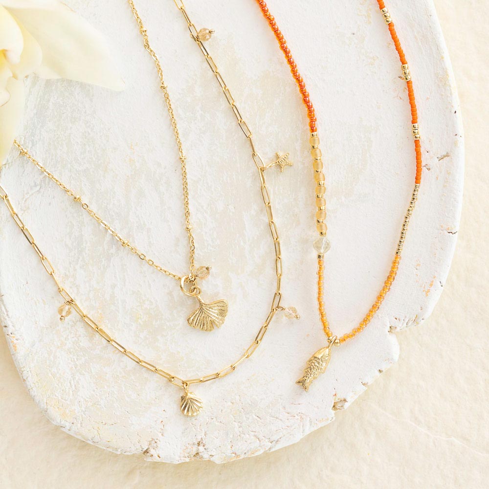 United Citrine Necklace Gold Plated