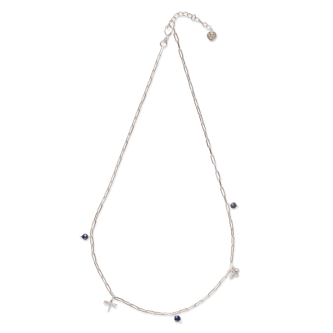 United Lapis Lazuli Verzilverde ketting