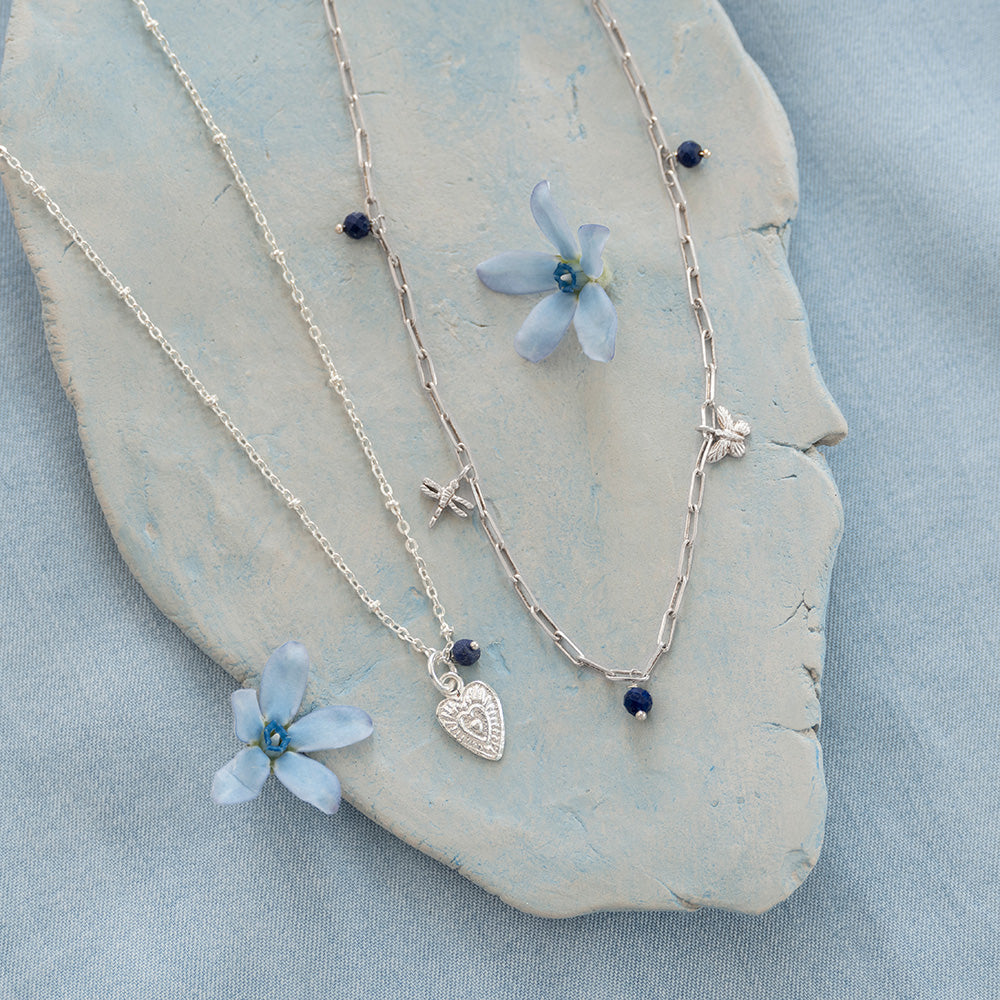 United Lapis Lazuli Necklace Silver Plated