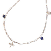 United Lapislazuli versilberte Halskette