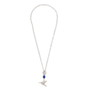 Admirable Lapislazuli versilberte Halskette