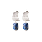 Honest Lapis Lazuli Verzilverde Oorbellen