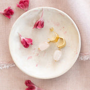 Honest Rozenkwarts Vergulde Oorbellen