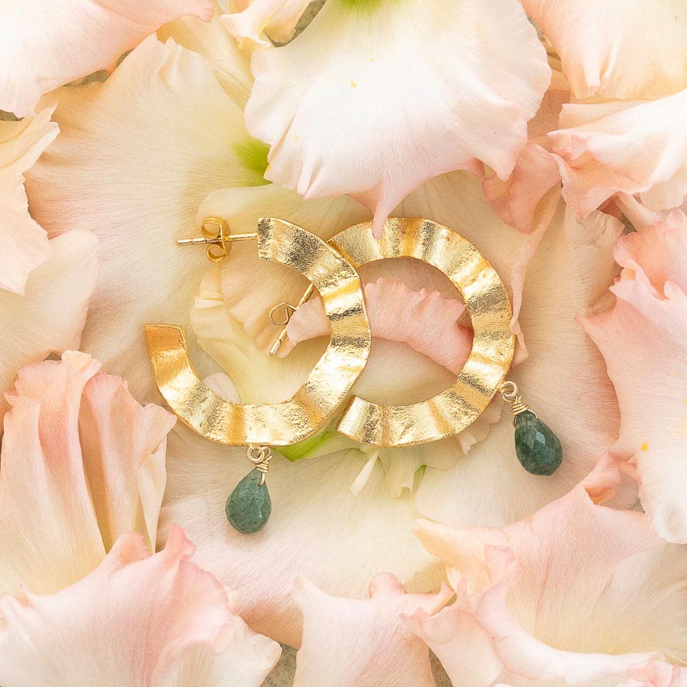 Ambitious Aventurin vergoldete Ohrringe