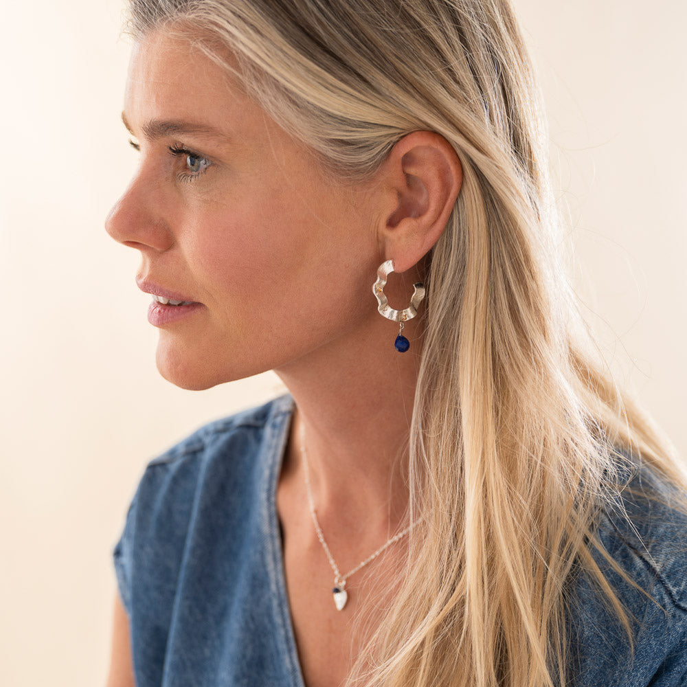 Ambitious Lapislazuli versilberte Ohrringe