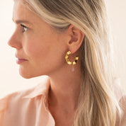 Ambitious Rozenkwarts Vergulde Oorbellen