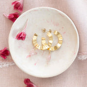 Ambitious Rozenkwarts Vergulde Oorbellen