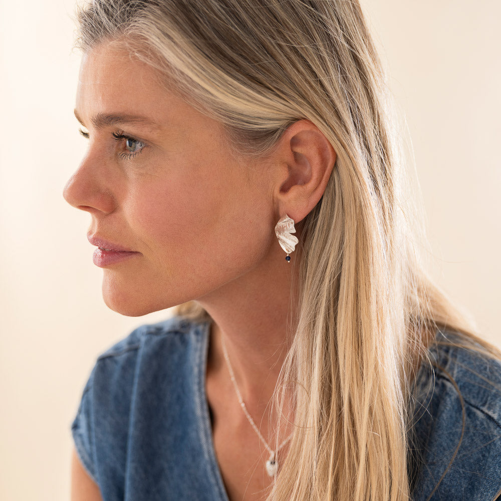 Exotic Lapis Lazuli Verzilverde Oorbellen